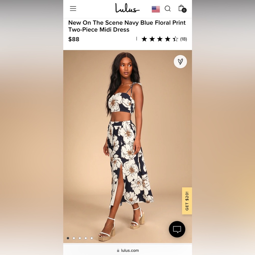 Lulus Floral 2 piece outfit